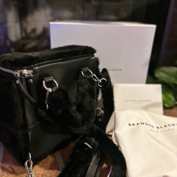 Brandon Blackwood Luxe Black Faux Fur Backpack - Picture 4 of 9